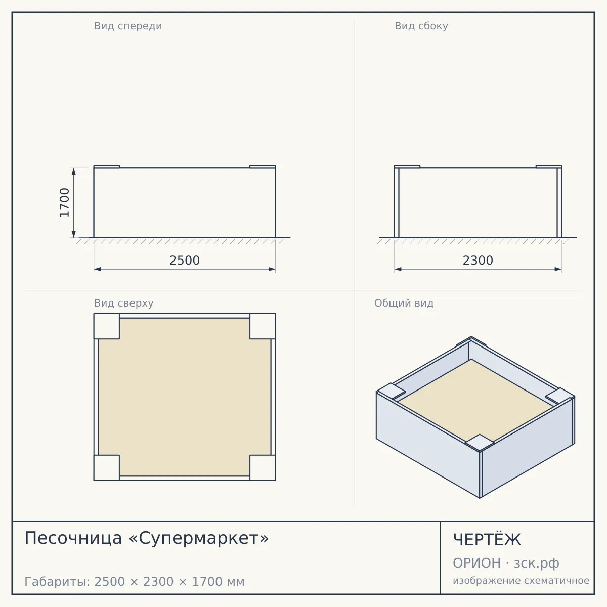 Песочница «Супермаркет» — чертёж